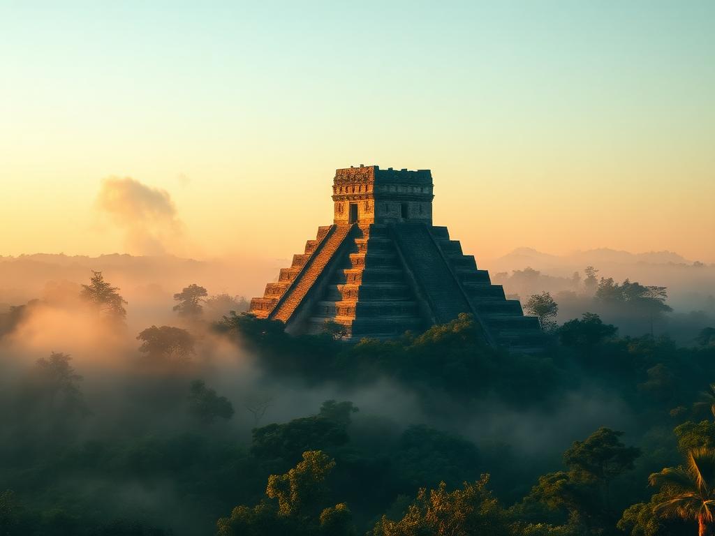 Temple pyramids rising above the rainforest canopy: available as our VIP Extension.